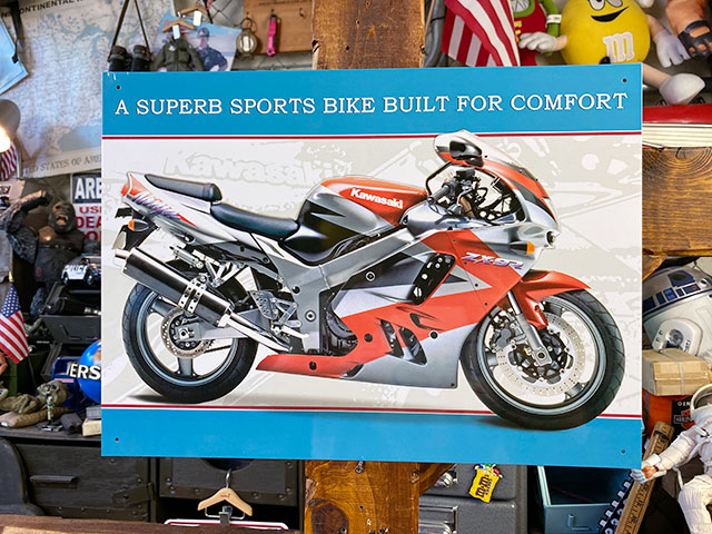 国産バイク ブリキ看板 （カワサキ ニンジャ ZX-9R）の通販・販売