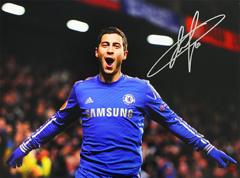 エデン・アザール チェルシー UEFA ヨーロッパリーグ ゴール 直筆