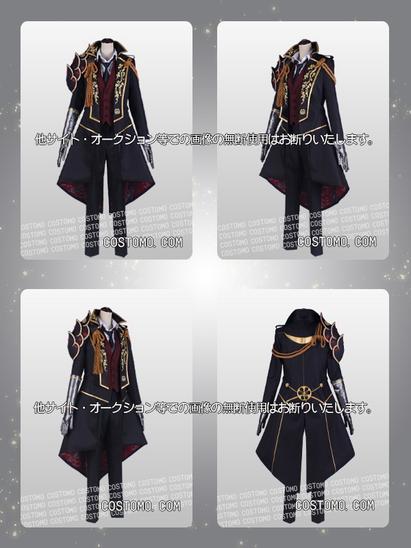 送料無料】とうらぶ風 特注防具・裏地 黒×赤衣装セット 燭台切【極】