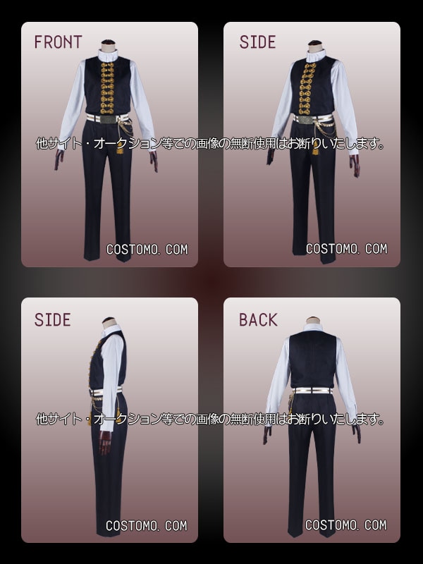 送料無料】とうらぶ風 特注プリント生地使用 黒×赤 装備品セット 加州 【