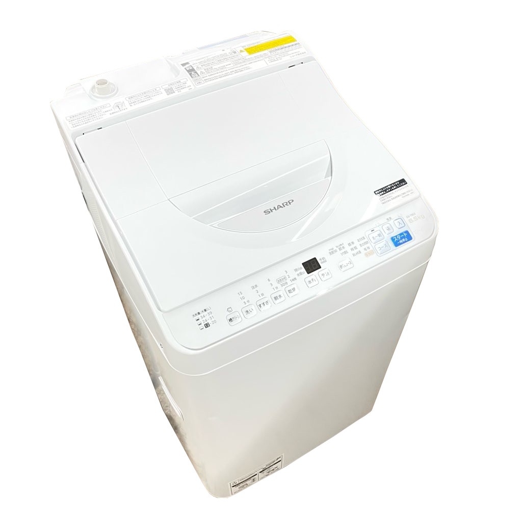 中古高年式 洗濯6.5kg 乾燥3.5kg 全自動洗濯乾燥機 シャープ ES-T6E3-W