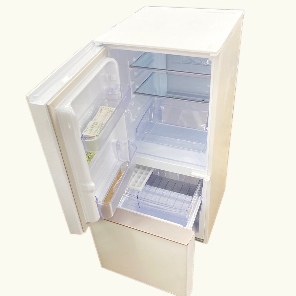 中古 137L ガラスドア 2ドア冷蔵庫 シャープ SJ-GD14E-W 2019年製