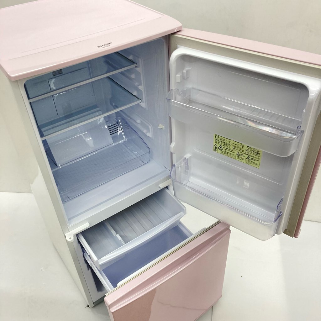 中古 希少 137L つけかえどっちもドア ピンク 2ドア冷蔵庫 シャープ SJ