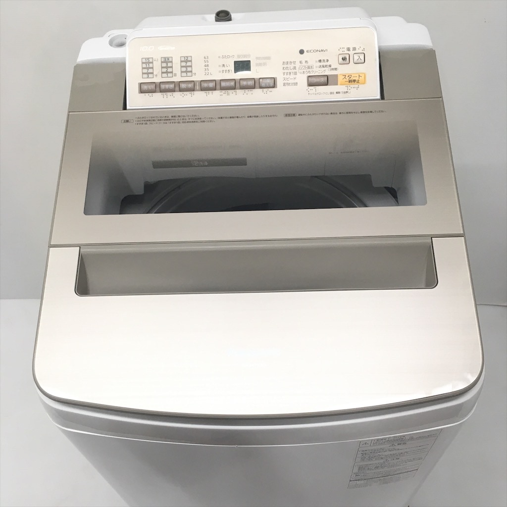 中古 10kg 全自動洗濯機 パナソニック NA-FA100H3 2016年製造 送風乾燥