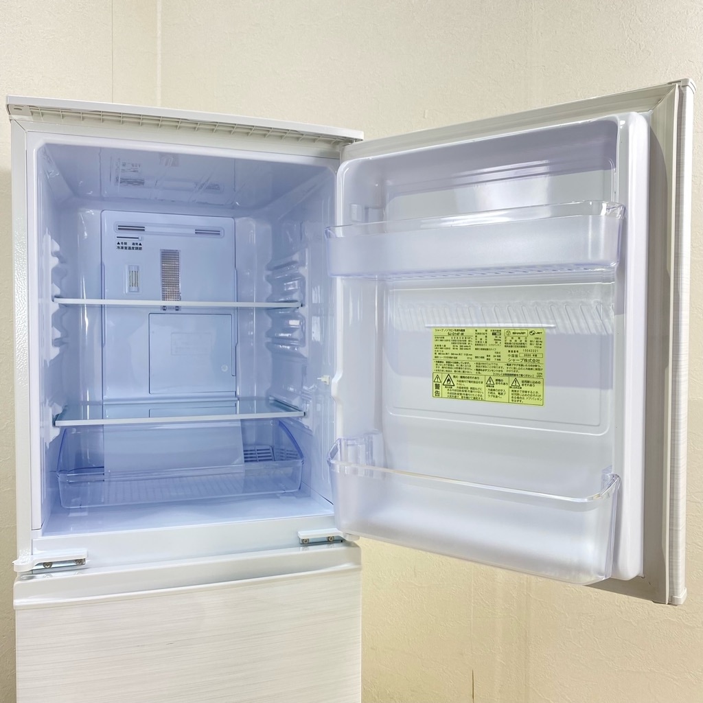 中古 137L つけかえどっちもドア 2ドア冷蔵庫 シャープ SJ-D14F-W 2020