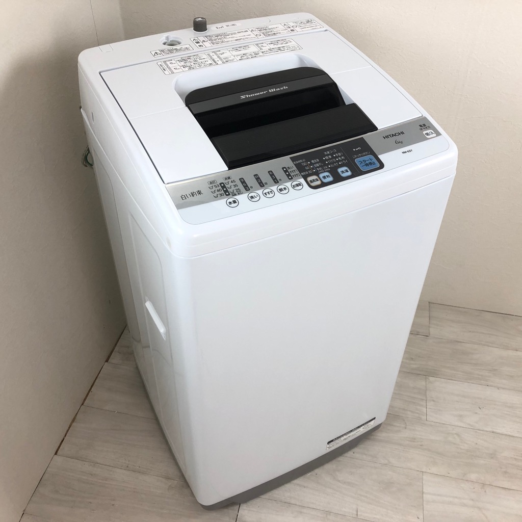 中古 全自動洗濯機 日立 白い約束 送風乾燥 6.0kg ピュアホワイト 2014