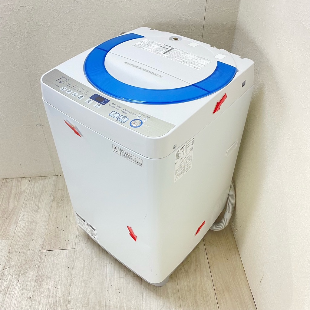 中古 全自動洗濯機 7.0kg Ag+イオン シャープ ES-GE70R-A 2016年製造