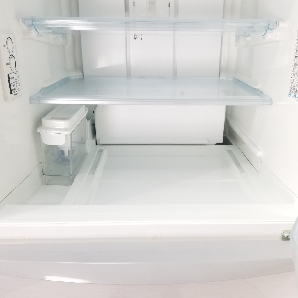 中古 340L 自動製氷機能搭載 3ドア冷蔵庫 東芝 GR-E34N-SS 2013年製