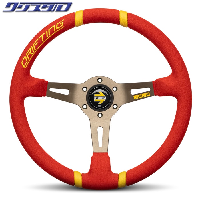 MOMO DRIFTING マイクロファイバー 350Φ 85mm DEEP グリップ：レッド