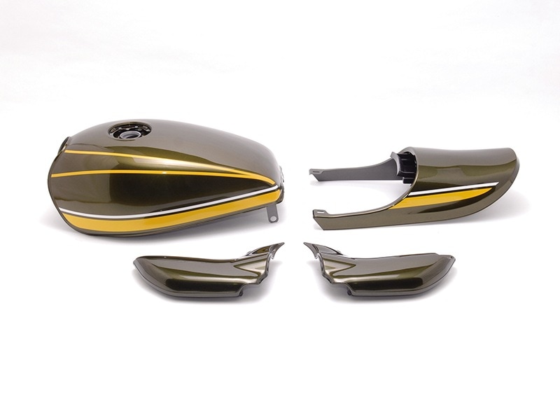 ゼファー750 Z2タイプスチールタンクセット(エアプレーンキャップ仕様