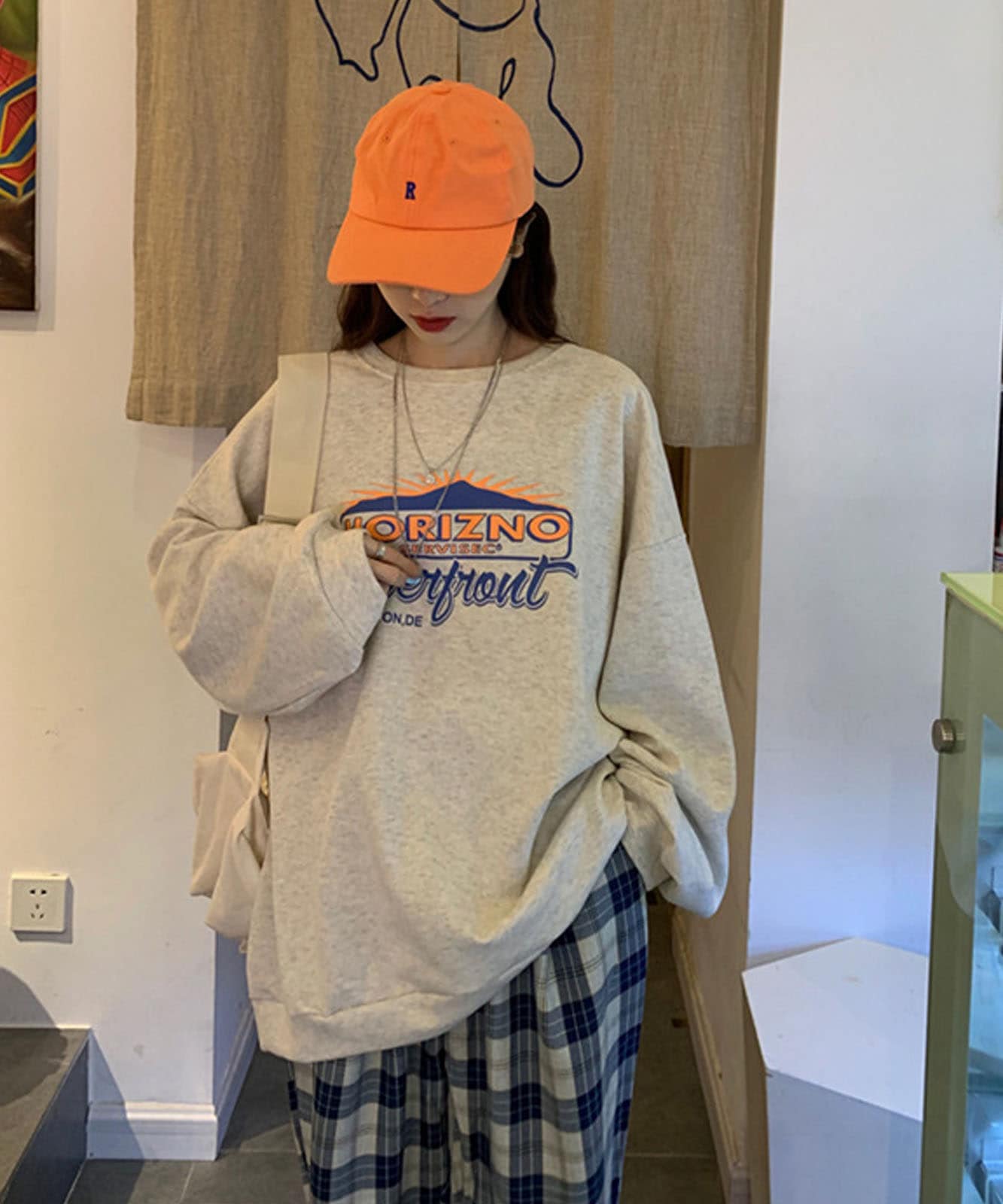 DEVICE select カレッジロゴスタイル オーバーサイズスウェット