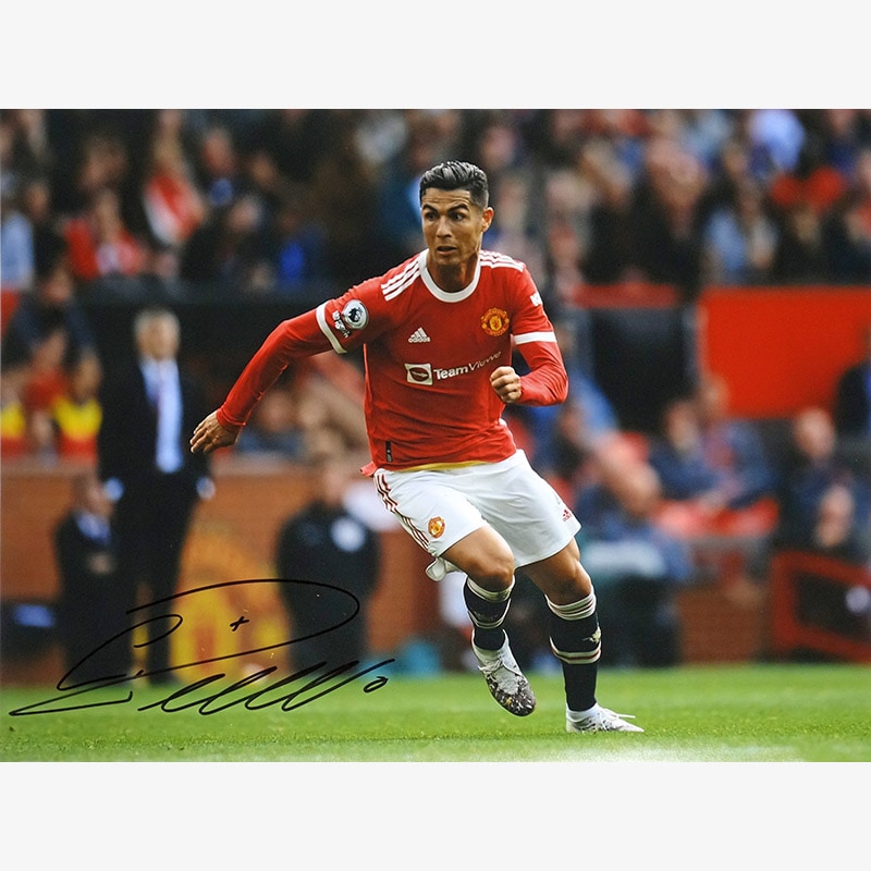 ロナウド直筆サイン入りマンチェスターユナイテッド21/22フォト (2度目