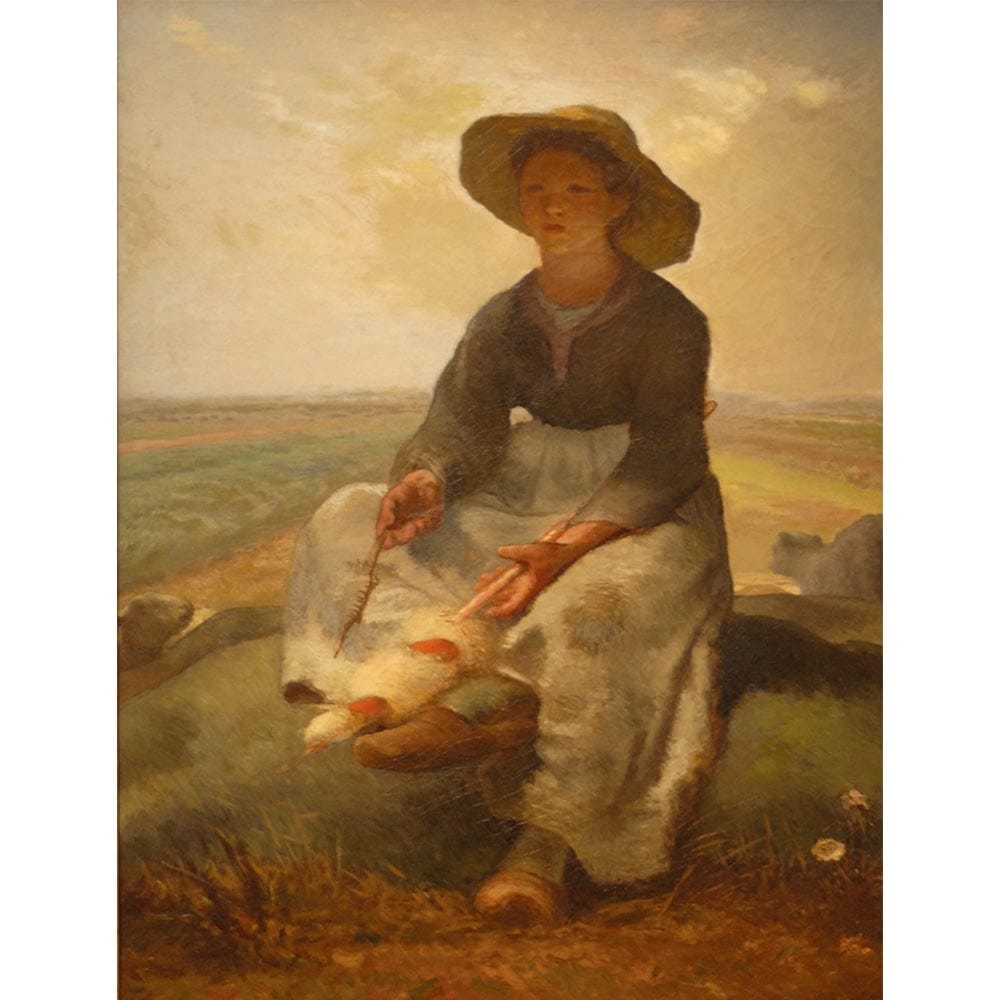 農村の女性 【15号】 ジャン＝フランソワ・ミレー 【 額縁が選べる 額