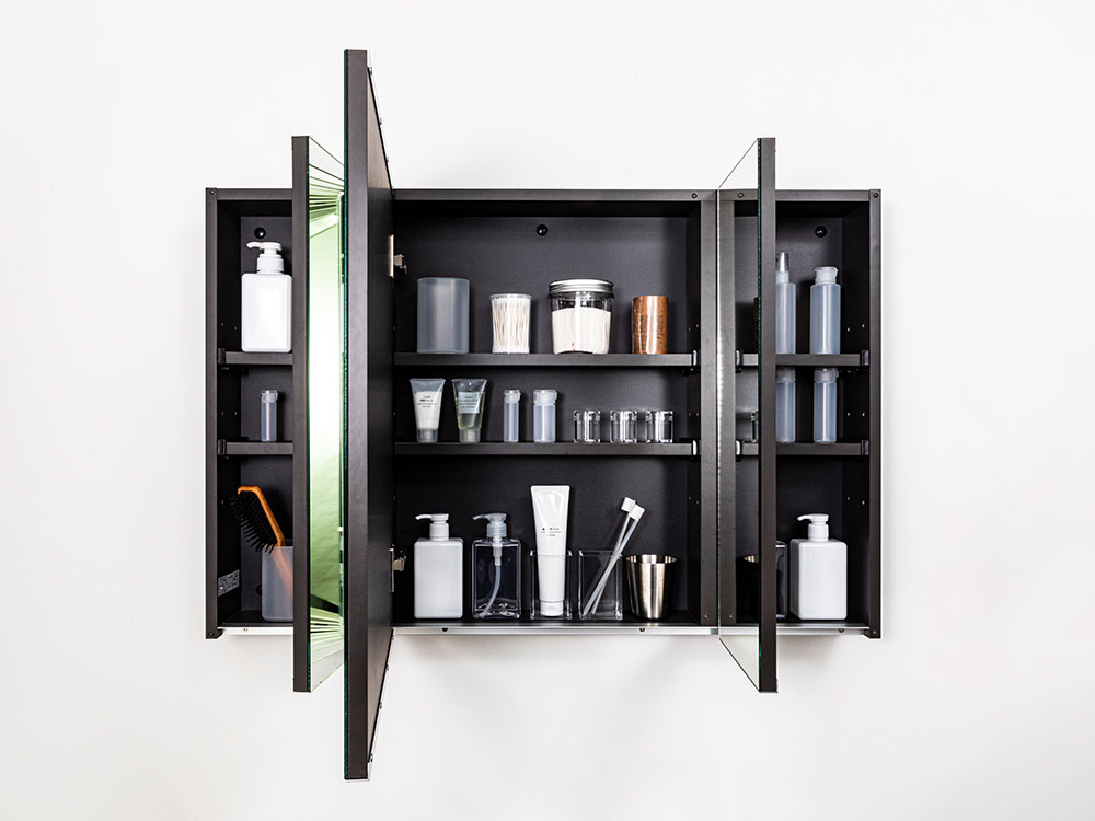 ミラー収納 MRC9003 三面鏡 W900×H600×D144 全2色