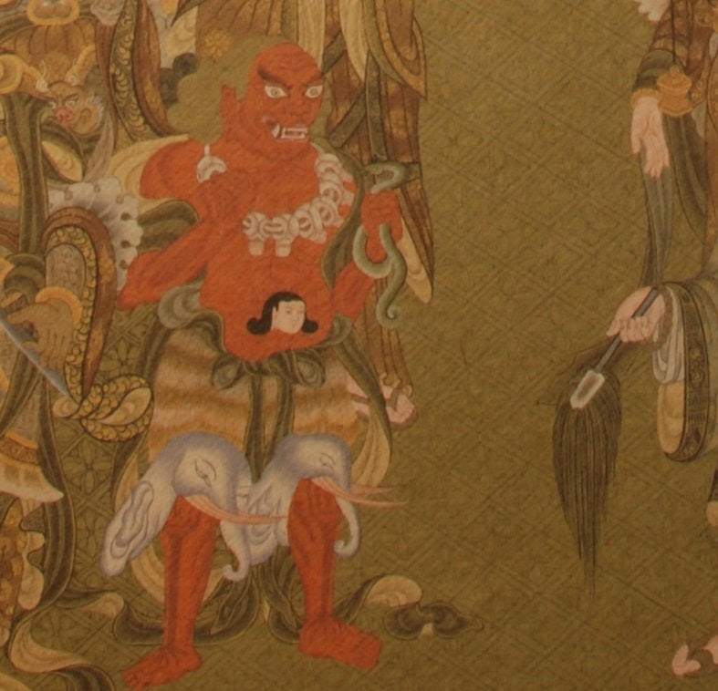 NAK-5146 釈迦十六善神図 仏画掛け軸（半切サイズ） | すべての商品