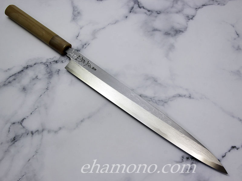 正本 本霞・八層打 玉青鋼誂 柳刃包丁300