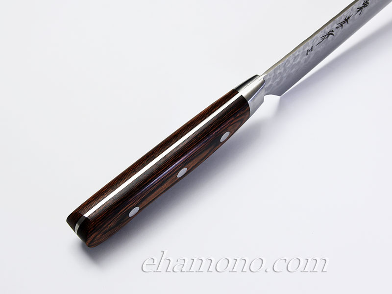 V金10号割込 ダマスカス17層鎚目 切付柳刃270