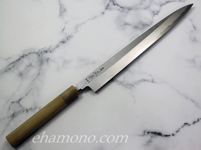 正本 本霞・八層打 玉青鋼誂 柳刃包丁300