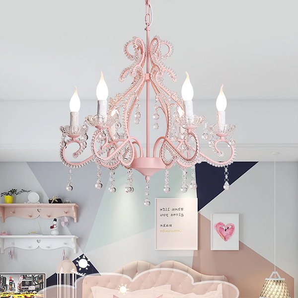 クリスタルカラーシャンデリア・ピンク 5灯／6灯／8灯 | EL JEWEL
