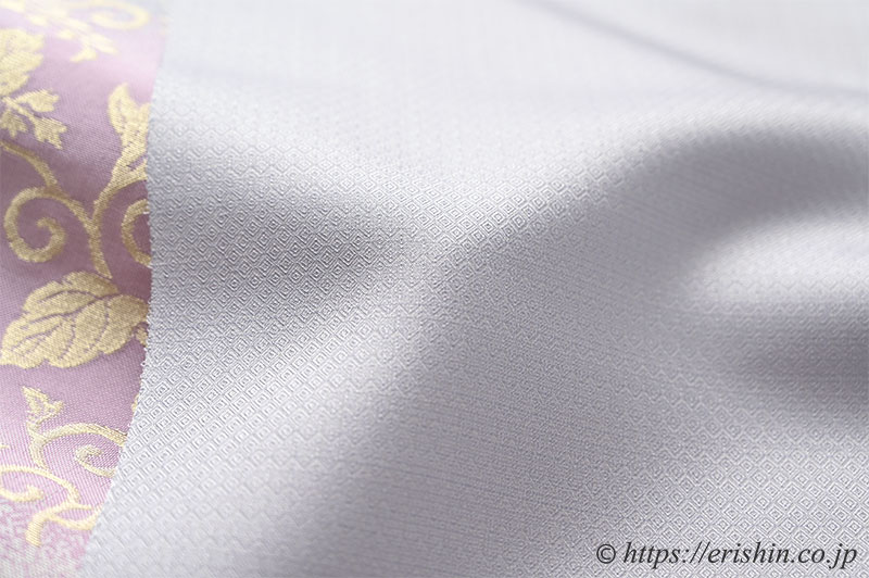 下井伸彦 下井紬/無地まるまなこ（淡藤色）下井伸彦『着物・呉服えり新』