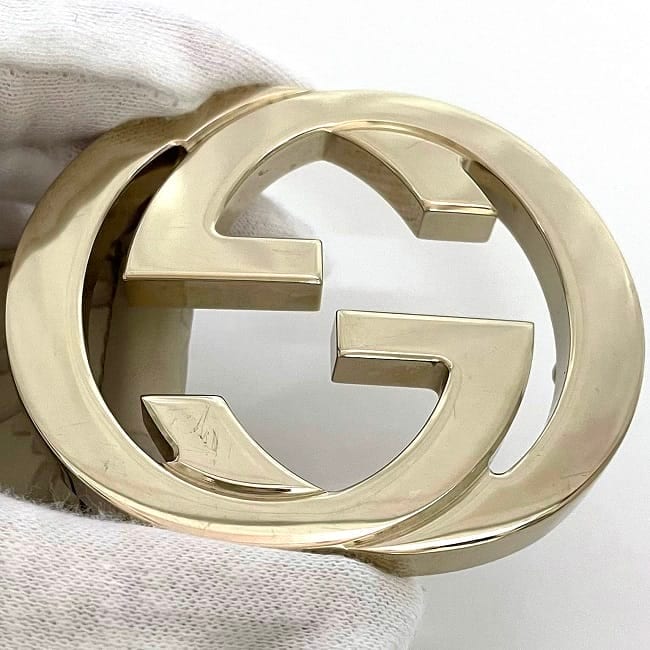 グッチ ベルト ec-23218 ホワイト インターロッキング シマ 114876 美