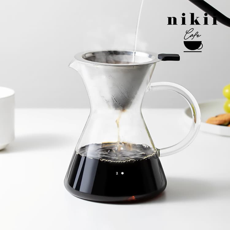 ガラスドリッパー＆サーバー（ステンレスフィルター付き）nikii cafe