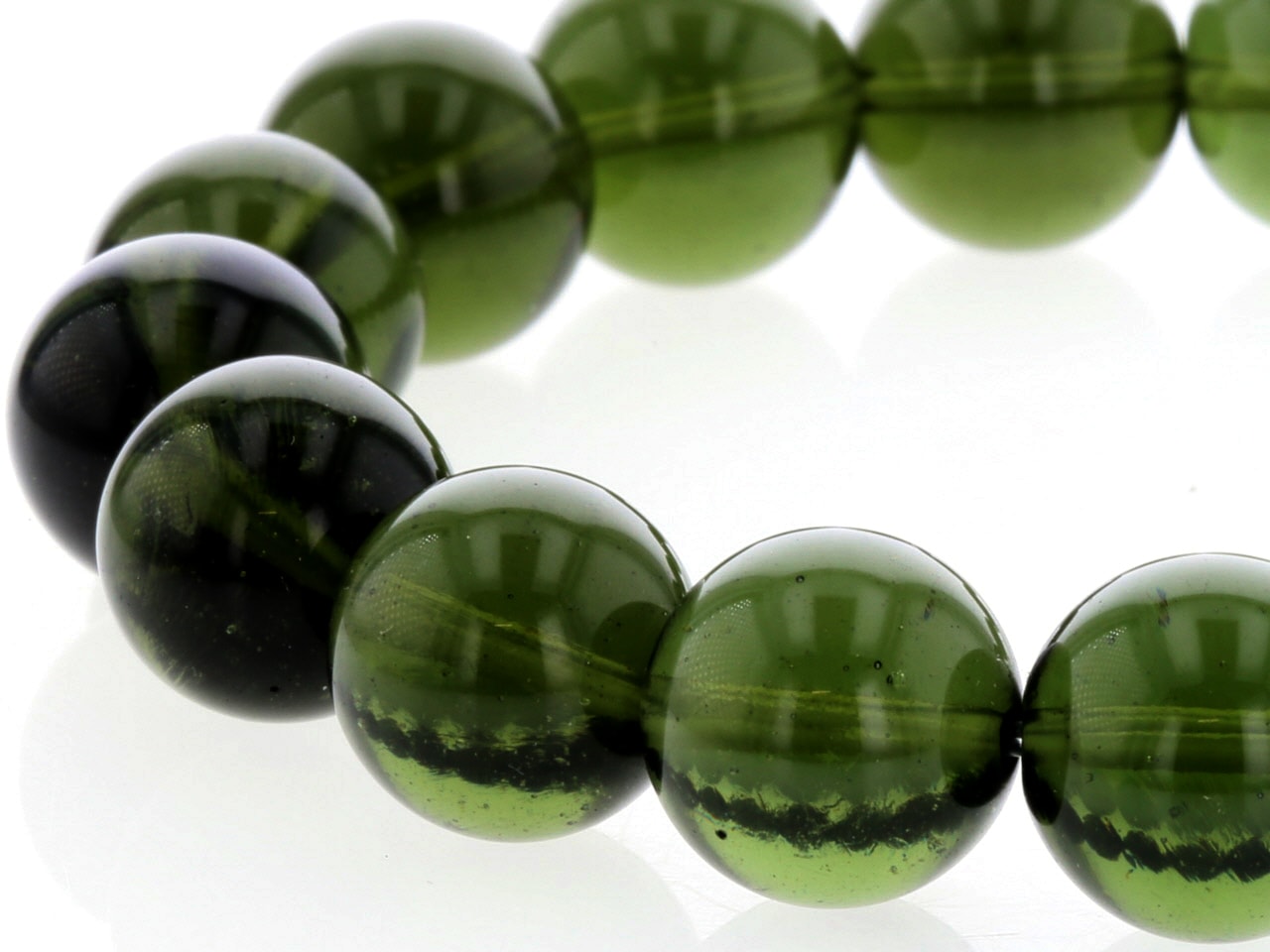 モルダバイト ブレスレット 12mm玉 No.8 （鑑別書付き） 【リユース