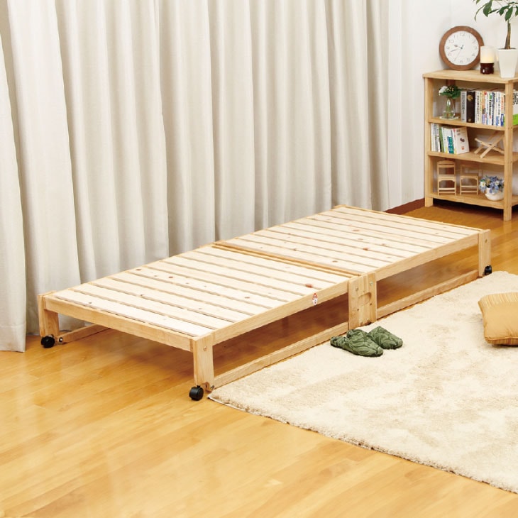 日本製 らくらく折りたたみ式桧すのこベッド シングル NK-2766
