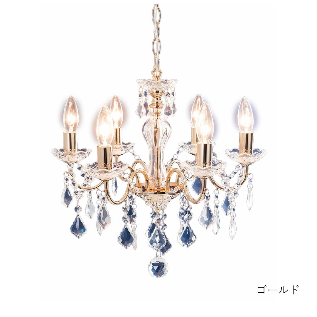 アンティーク調 クリスタル シャンデリア 5灯 ゴールド OS-001-5 楽天