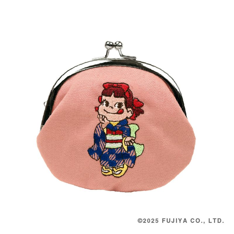 立ち姿ペコちゃん刺繍がま口（ピンク）の通販｜不二家「ファミリータウン」