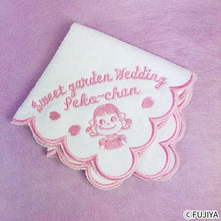 スウィートガーデンウェディングペコちゃん スカラップハンカチタオル