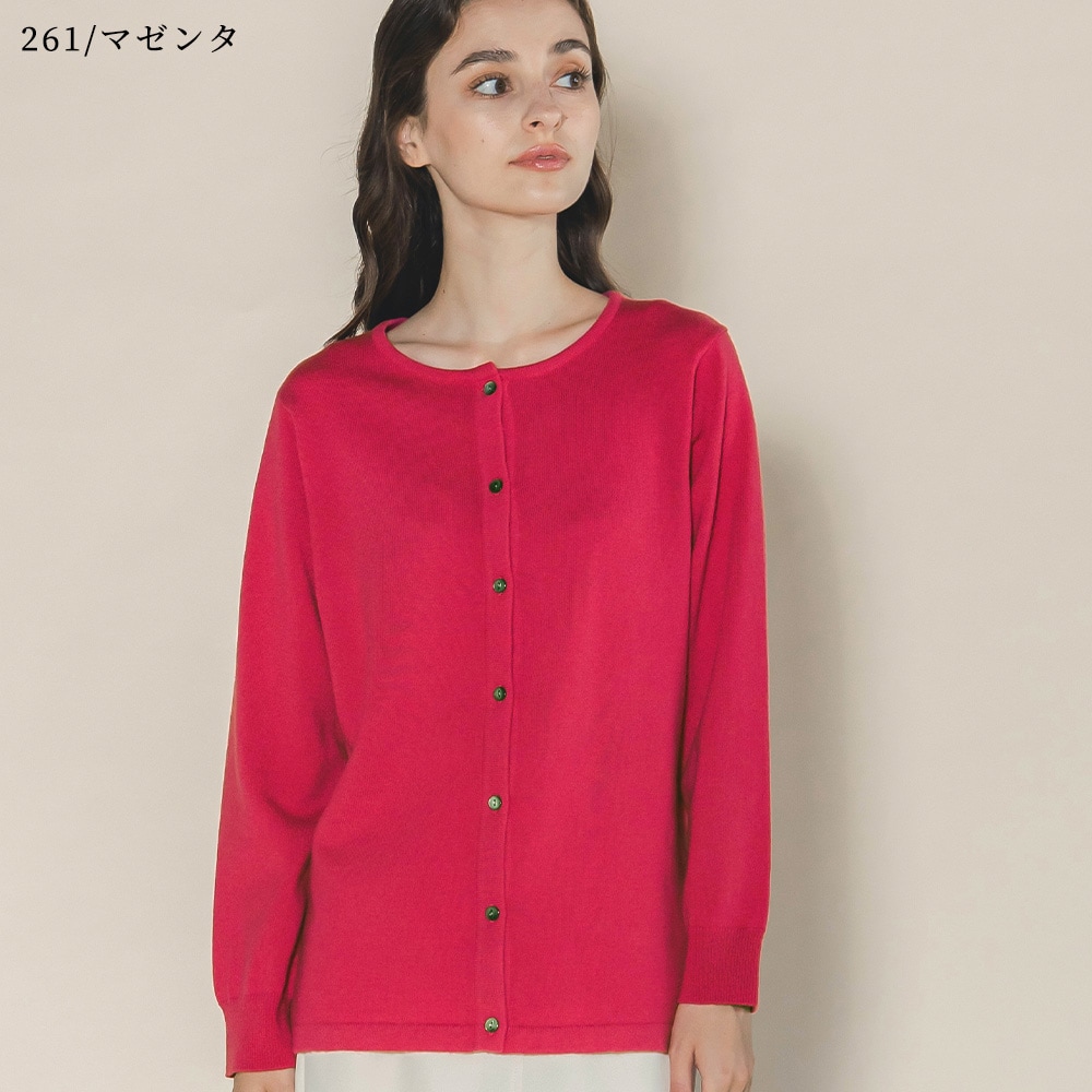 カシミヤ100％ クルーネックカーディガン | Material,Cashmere | FUKAKINET