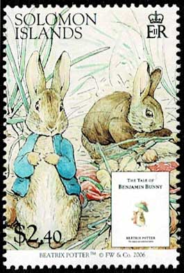 ピーターラビット等ベアトリクス・ポター作品切手 6種セット ソロモン