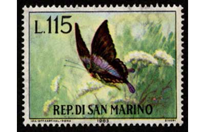 1963年 蝶切手5種セット サンマリノ発行 | 切手,ヨーロッパ | 趣味の