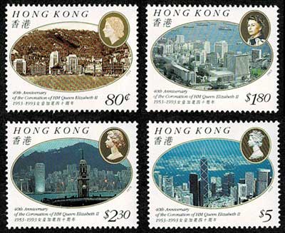 3)英国領香港 未使用切手 エリザベス女王 ¢10 x 50枚 3)英国領香港 未