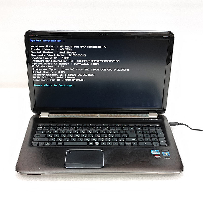 ジャンク品 HP Pavilion dv7 ジャンクPC ジャンクパソコン 保証無し OS