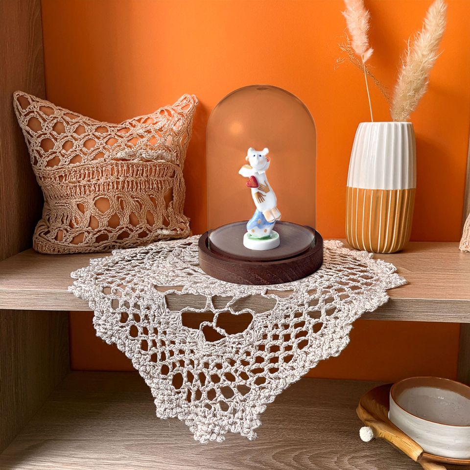 マイセン 「エンジェル＆ハート」 ～幸せを運ぶ天使～ (ガラスドーム付