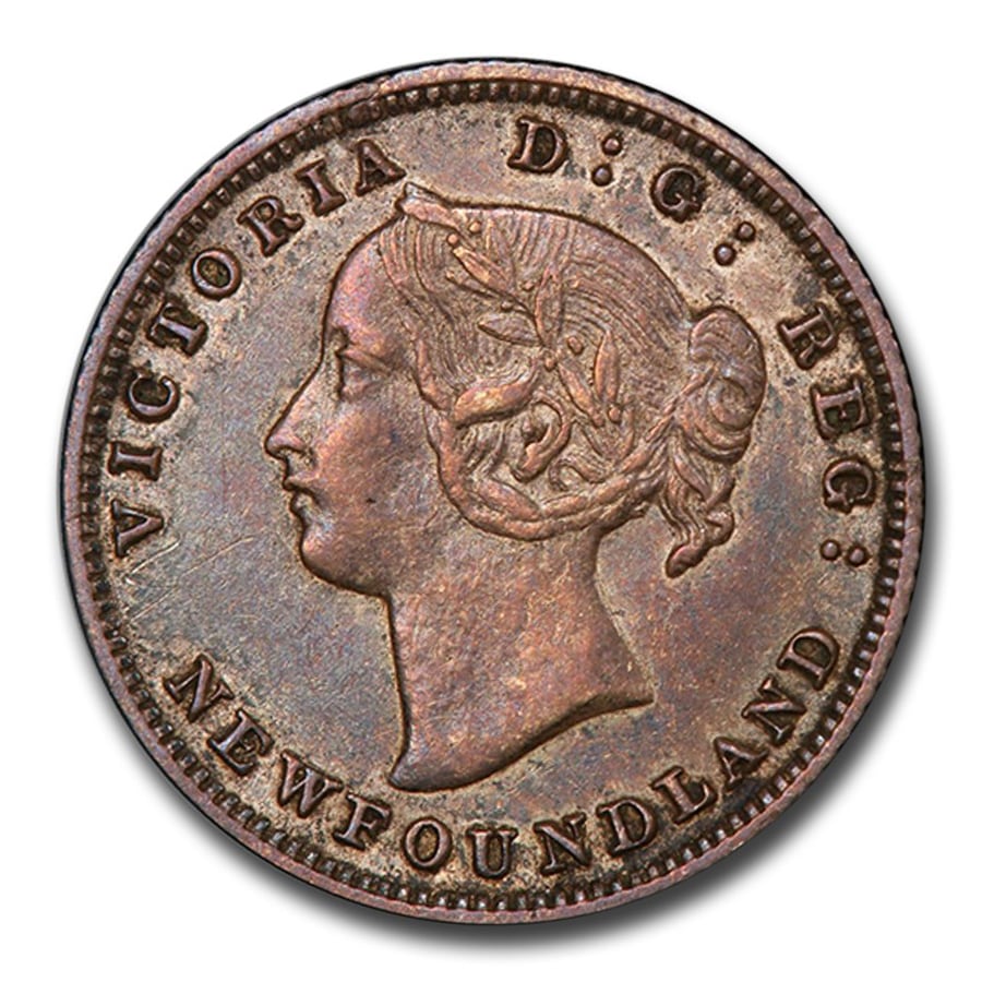 1885年 カナダ ニューファンドランド 5セント 銀貨 ヴィクトリア女王