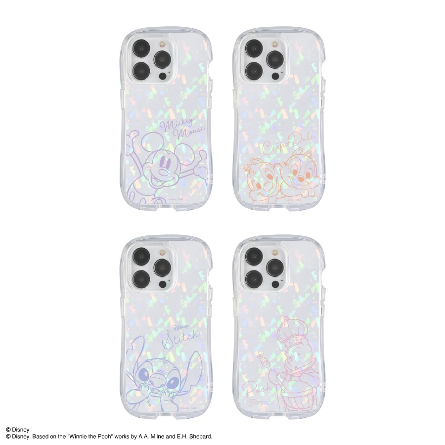 ディズニーキャラクター ／ iPhone 15 Pro 対応 クリスタルクリア
