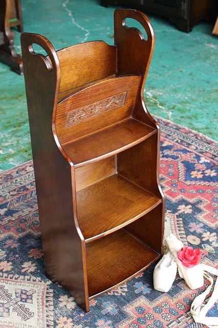 1129 イギリスアンティーク マガジンラック 雑誌入れ ケース 英国