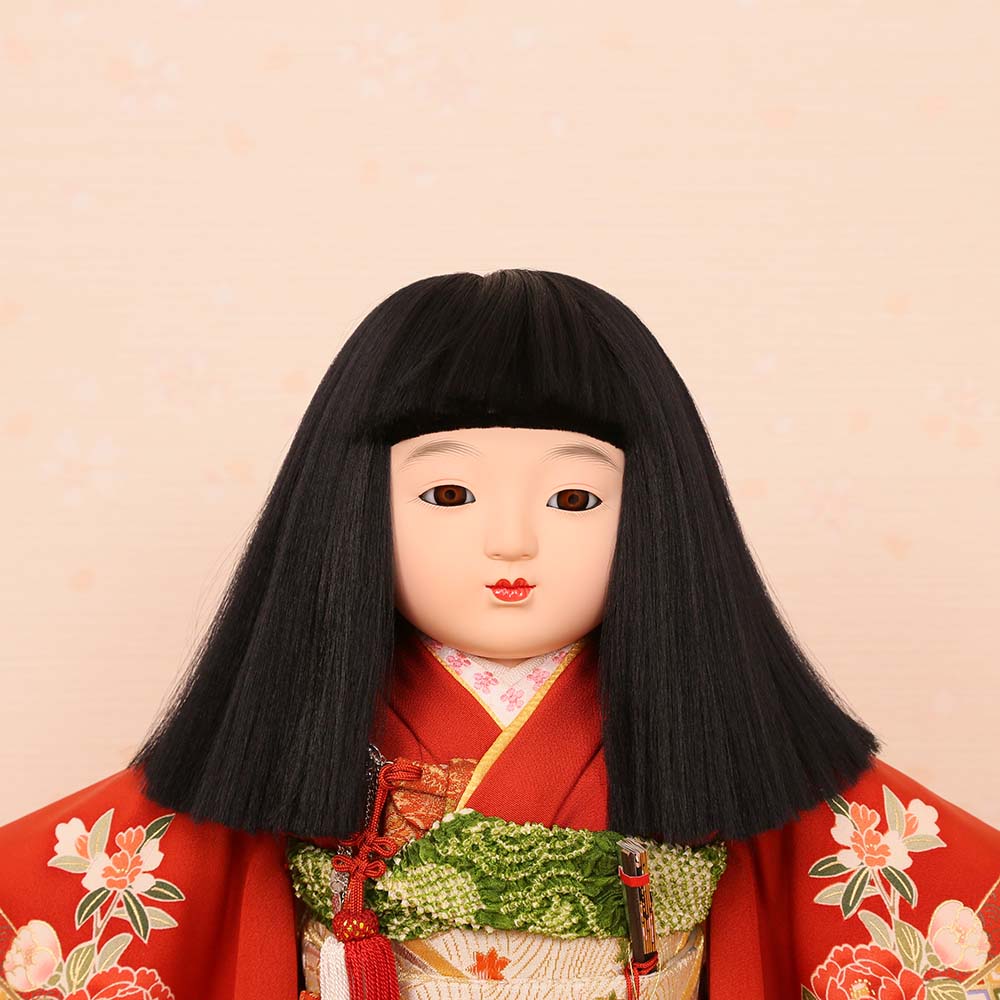 市松人形 齊藤公司作 13号 正絹金彩友禅 刺繍 13j-01a-j