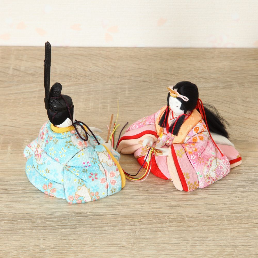 選べる2種 雛人形 コンパクト ひな人形 木目込み雛人形 親王飾り こ