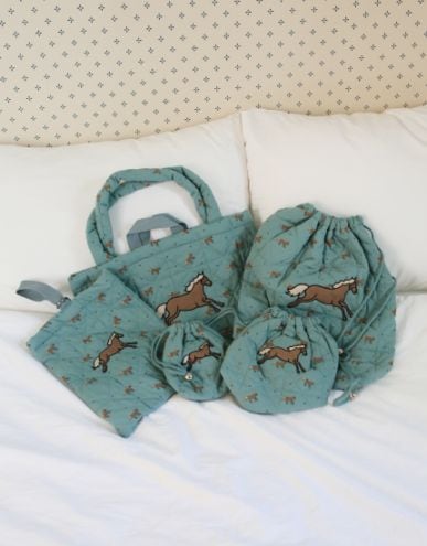 Quilted Bag Collection-Horse in Mint | NEW | monmimi