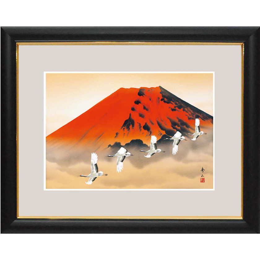 縁起額 赤富士飛翔 鈴木秀山 金運上昇・家運隆盛【ポイント5％還元中