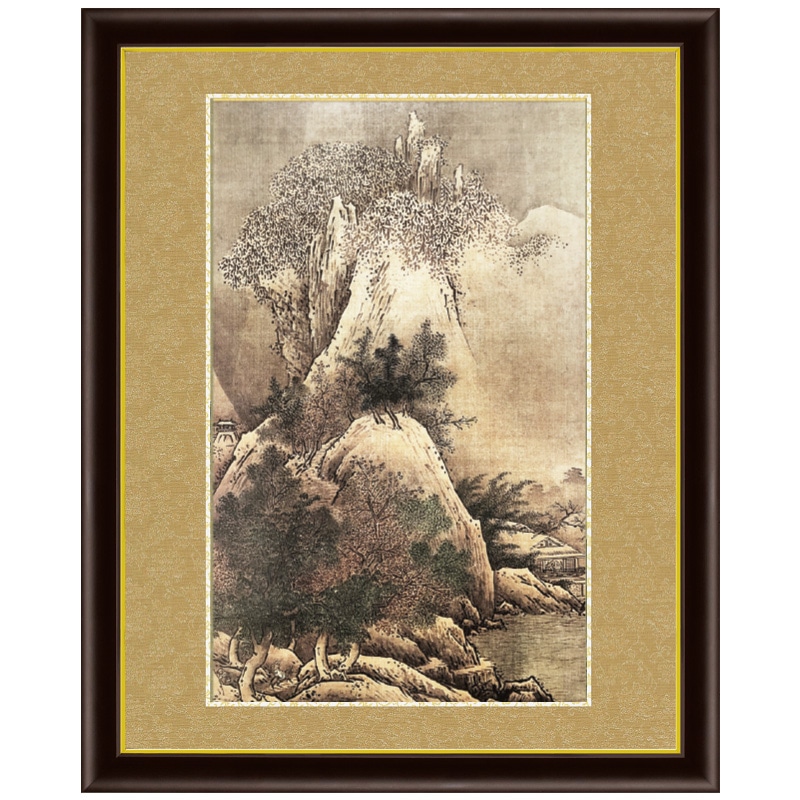 雪舟 四季山水図 冬景 額 作品 インテリア 壁掛け【ポイント5％還元中