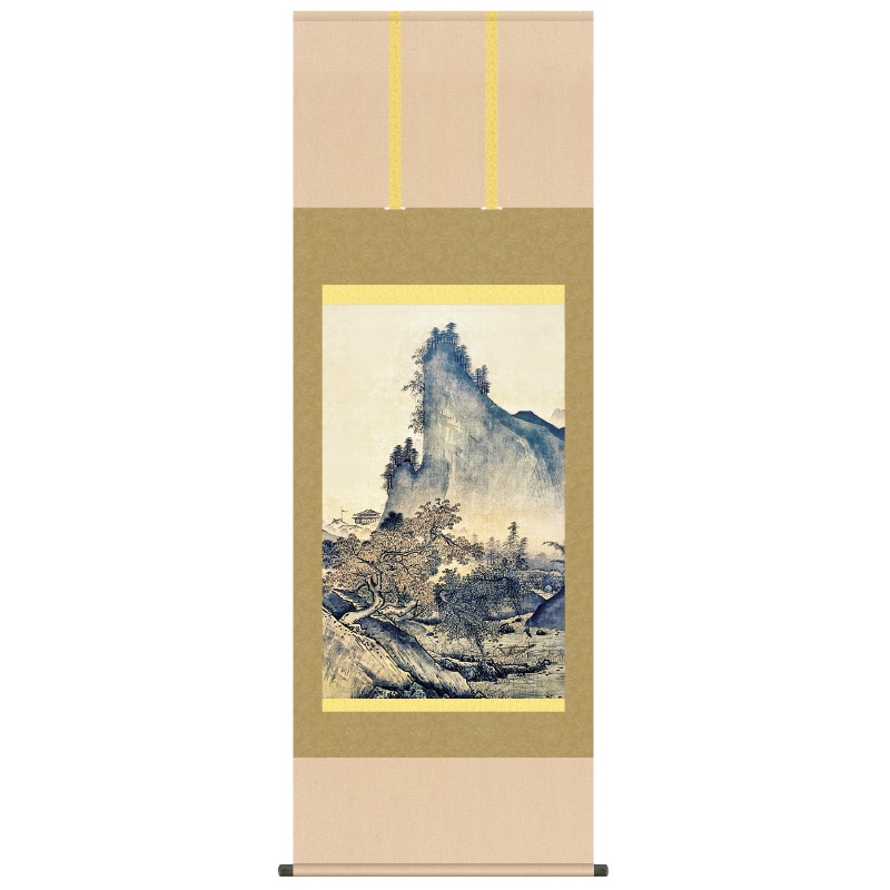 雪舟 四季山水図 秋景 掛軸 作品 インテリア 壁掛け【ポイント5％還元