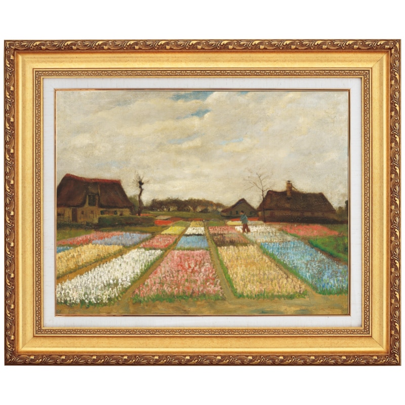 ゴッホ オランダの花のベッド 10号 立体複製名画 絵画 額付き
