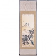 田崎 草雲 「百日紅に小禽」 複製絵画 掛軸 : アートの友社 田崎 草雲