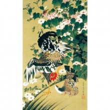 伊藤若冲 動植綵絵 雪中鴛鴦図 高級仕様 額 美術品 インテリア 作品