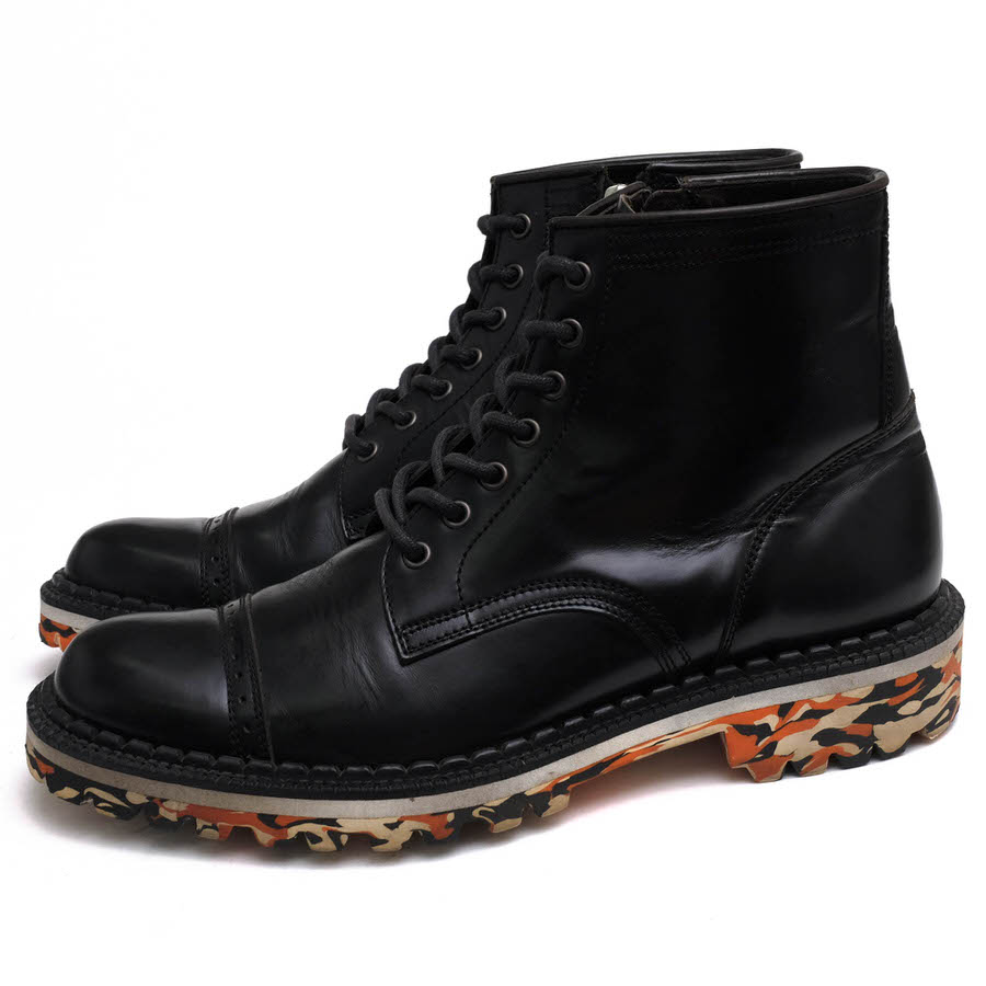 MIHARA YASUHIRO 83230200 / ミハラヤスヒロ マーブルソール 牛革 迷彩